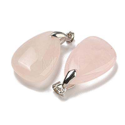 Natural Rose Quartz Pendants G-G147-02P-01-1