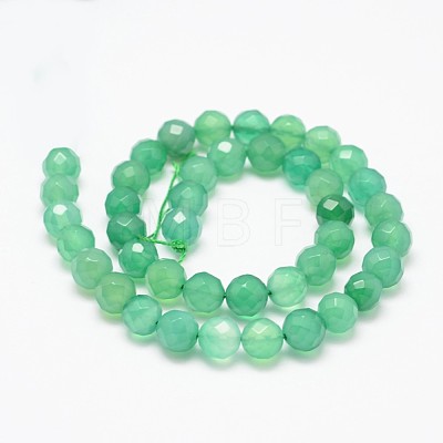 Natural Green Onyx Agate Beads Strands X-G-K115-23F-8mm-1