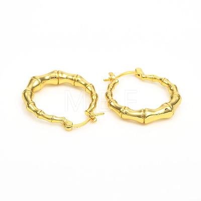 Brass Hoop Earrings EJEW-F250-08-G-1