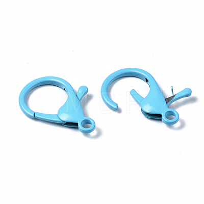 Spray Painted Eco-Friendly Alloy Lobster Claw Clasps PALLOY-T080-06A-NR-1