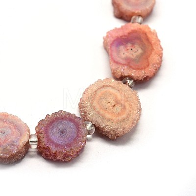 Natural Druzy Quartz Crystal Beads Strands G-F582-A10-1