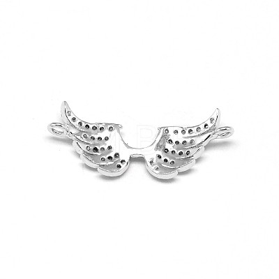 Wing Brass Micro Pave Cubic Zirconia Links ZIRC-D034-P-RS-1
