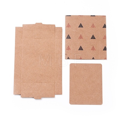 Kraft Paper Boxes and Earring Jewelry Display Cards CON-L015-B02-1
