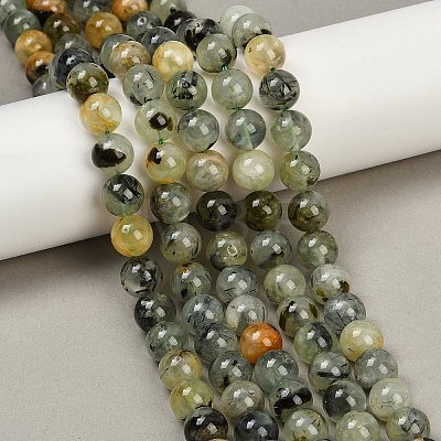 Natural Prehnite Beads Strands G-G457-10mm-03-1