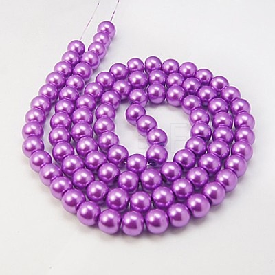 Glass Pearl Beads Strands X-HY-4D-B15-1
