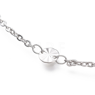 304 Stainless Steel Cable Chain Anklets AJEW-M026-04P-1