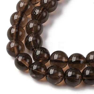 Natural Smoky Quartz Round Beads Strands G-E329-8mm-38B-1