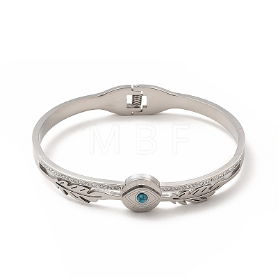 Resin Eye Hinged Bangle with Rhinestone BJEW-A135-01P-1