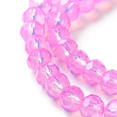 Baking Painted Transparent Glass Beads Strands DGLA-A034-J6MM-D05-1