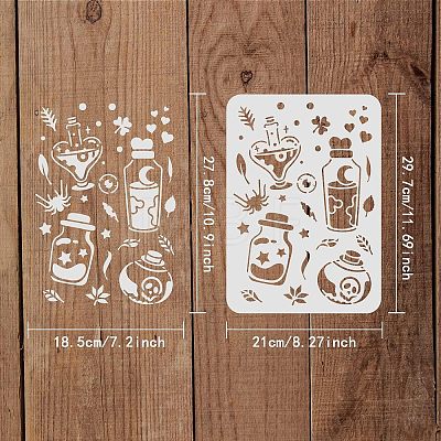 Plastic Reusable Drawing Painting Stencils Templates DIY-WH0202-357-1