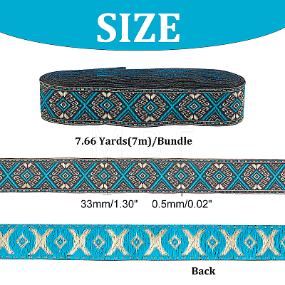 Ethnic Style Embroidery Polycotton Ribbons OCOR-WH0066-66-1