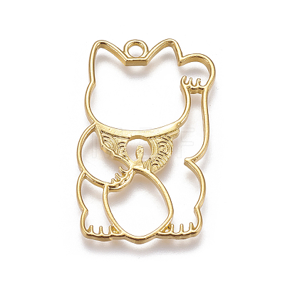 Zinc Alloy Kitten Open Back Bezel Pendants PALLOY-I126-14-1