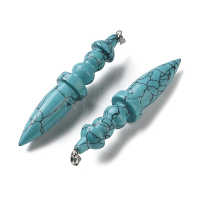 Dyed Synthetic Turquoise Big Pendants G-H338-03P-06-1