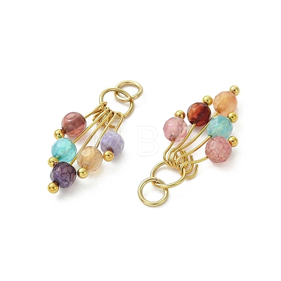 Natural Agate(Dyed & Heated) Pendants PALLOY-JF05316-1