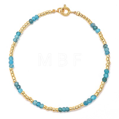 Natural Apatite & Glass Seed Bead Beaded Bracelets for Women GO0506-5-1