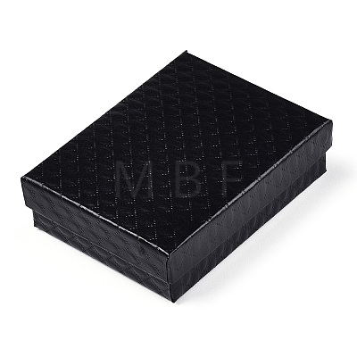 Rhombus Textured Cardboard Jewelry Boxes CBOX-T006-01G-1