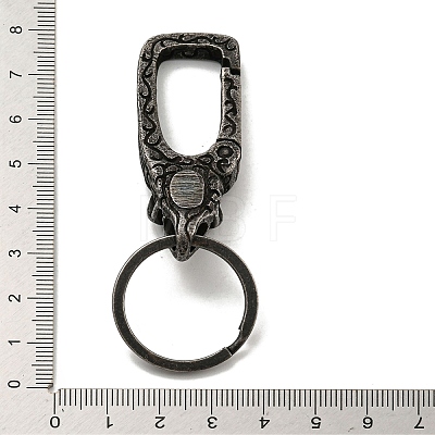 Tibetan Style 316 Surgical Stainless Steel Fittings with 304 Stainless Steel Key Ring FIND-Q101-08AS-04-1