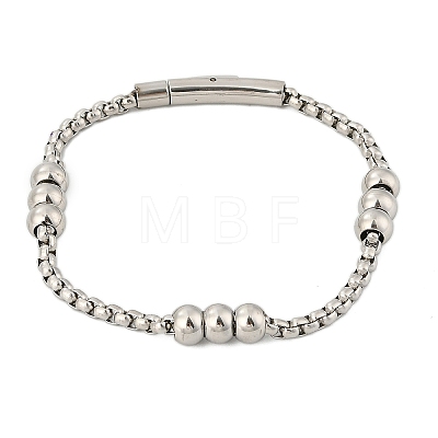 304 Stainless Steel Ball Chain Bracelets for Women Men BJEW-Z087-22P-1