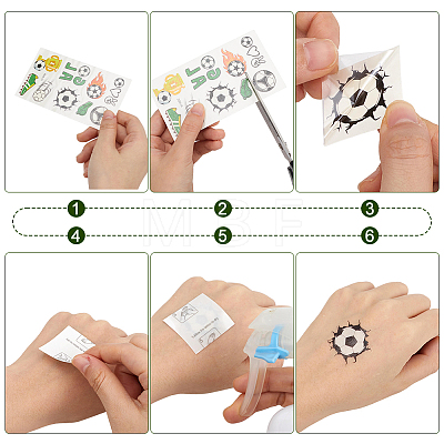 40Pcs 4 Styles Sports Theme Temporary Tattoos DIY-ME0003-79-1