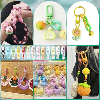 30Pcs Baking Paint Alloy Screw Clasps FIND-NB0006-10-1