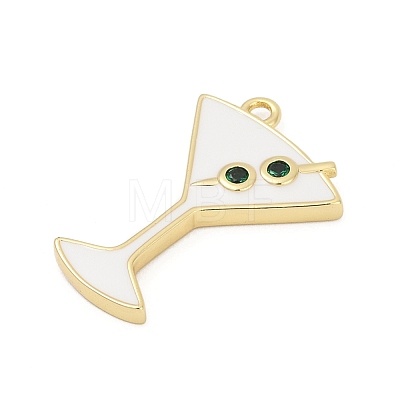 Brass Micro Pave Cubic Zirconia with Enamel Pendants KK-G526-19G-01-1