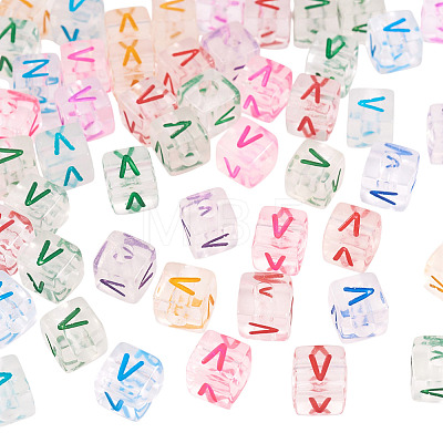 50Pcs Acrylic European Beads MACR-TADJ0001-13V-1