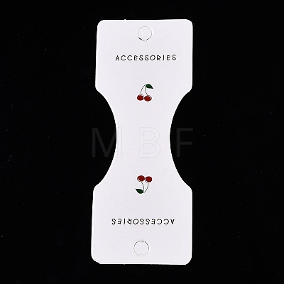 Folding Cherry Pattern Paper Jewlery Display Cards for Necklaces CDIS-T004-23-1