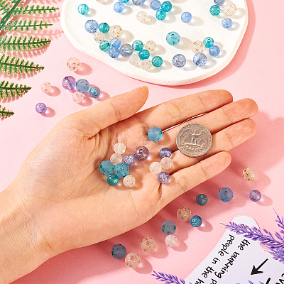 75Pcs 6 Styles Transparent Frosted Resin Beads RESI-TA0002-42-1