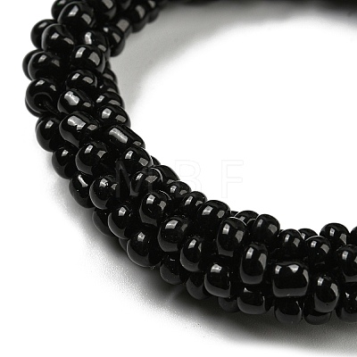 Crochet Glass Beads Braided Stretch Bracelet BJEW-K232-01I-1