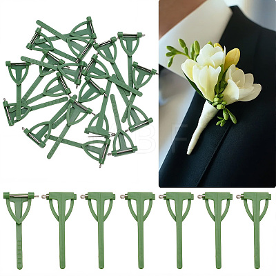 20Pcs Iron & Plastic Brooch Findings JEWB-SC0001-97-1