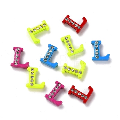 Spray Painted Zinc Alloy Slide Charms ALRI-WH0005-13L-1