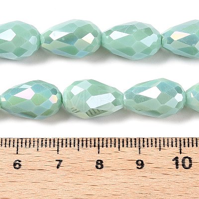 Opaque Solid Color Electroplate Glass Beads Strands EGLA-N013-P10mm-B14-1