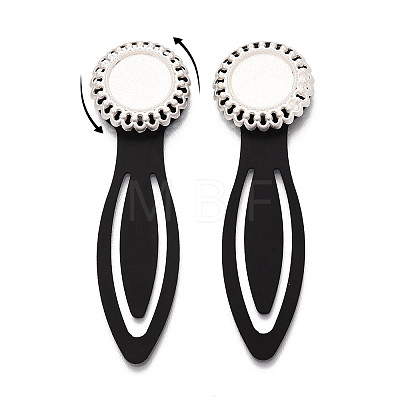 Alloy & Iron Bookmark Cabochon Settings PALLOY-N184-01S-1