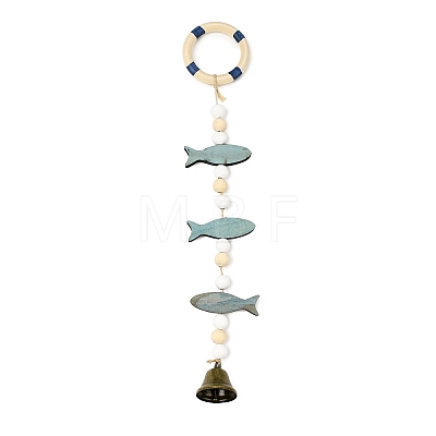 1Pc Coastal Nautical Wood Hanging Decor WD-XCP0001-08-1