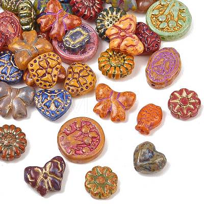 Painted Glass Beads GL-CBA4370-03-1