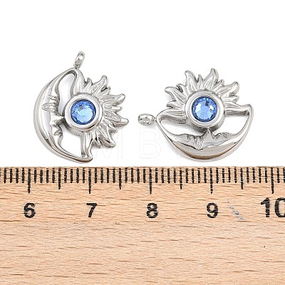 304 Stainless Steel Rhinestone Pendants STAS-Z166-24P-03-1