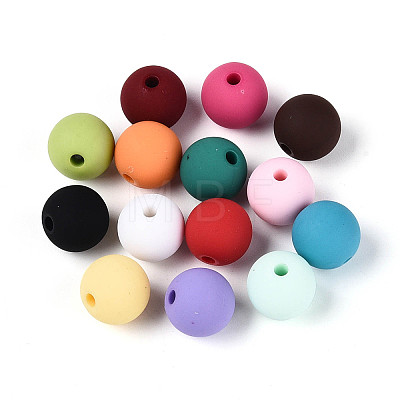 Frosted Opaque Acrylic Beads FACR-T008-04M-02-1