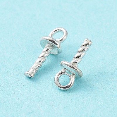 925 Sterling Silver Cup Pearl Peg Bails Pin Pendants STER-F053-01S-1
