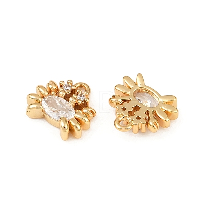 Ocean Theme Brass Micro Pave Cubic Zirconia Charms KK-F902-08K-G-1