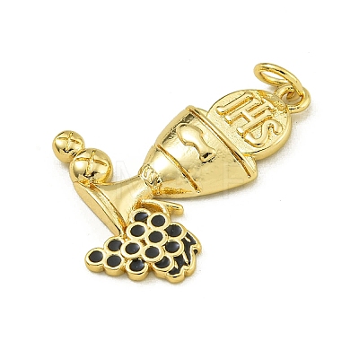 Rack Plating Brass Enamel Pendants KK-U029-14G-1