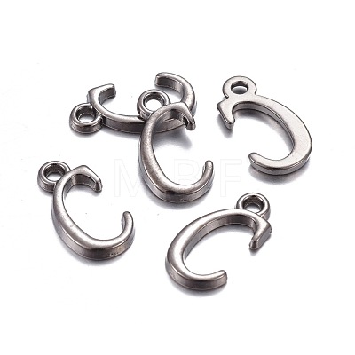 Gunmetal Plated Alloy Letter Pendants PALLOY-P097-03-C-1