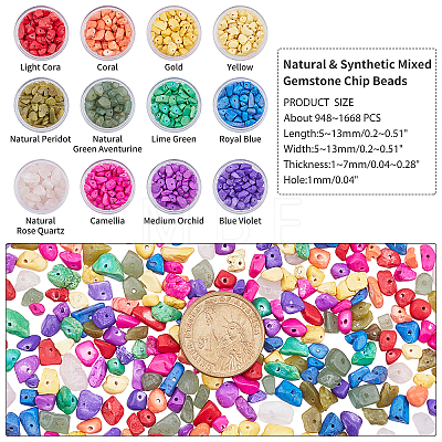 Natural & Synthetic Mixed Gemstone Chip Beads G-AR0001-20-1