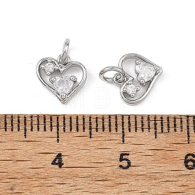 SHEGRACE Valentine's Day Brass Clear Cubic Zirconia Charms XGRQ3P305-595P-1
