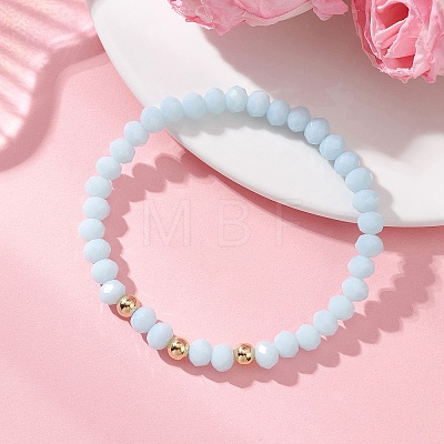 Adjustable Glass & 304 Stainless Steel Bead Bracelets BJEW-JB13036-1