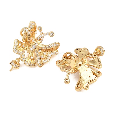 Brass Micro Pave Cubic Zirconia Peg Bails CU-CBA8264-03G-1