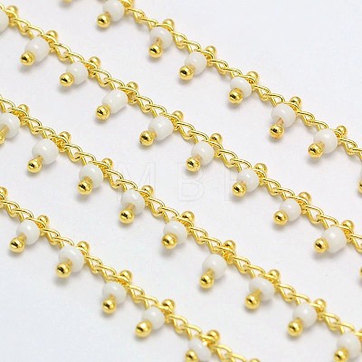 Brass Glass Handmade Beaded Chains CHC-I006-01G-NF-1