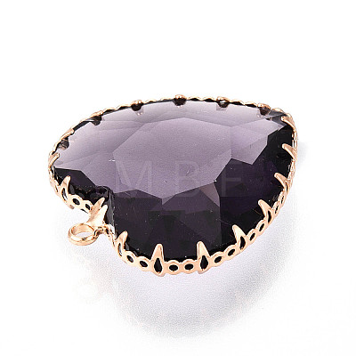Transparent Glass Pendants KK-N283-01G-G-1