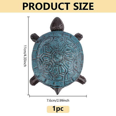 Vintage Turtle Iron Decorative Boxes for Jewelry Keys DJEW-WH0028-067A-1