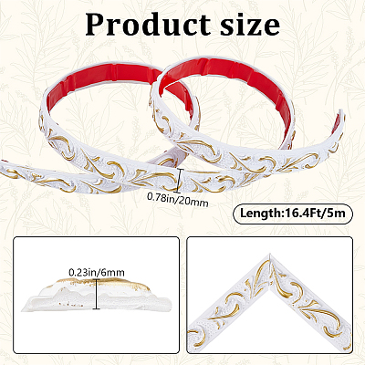 1 Roll PVC Self-Adhesive Flexible Molding Trim FIND-CP0002-10B-1