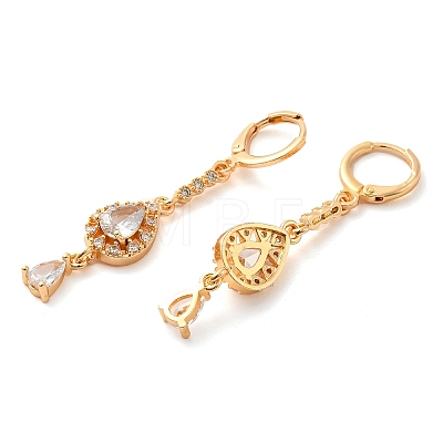 Rack Plating Golden Brass Dangle Leverback Earrings EJEW-B037-09G-1